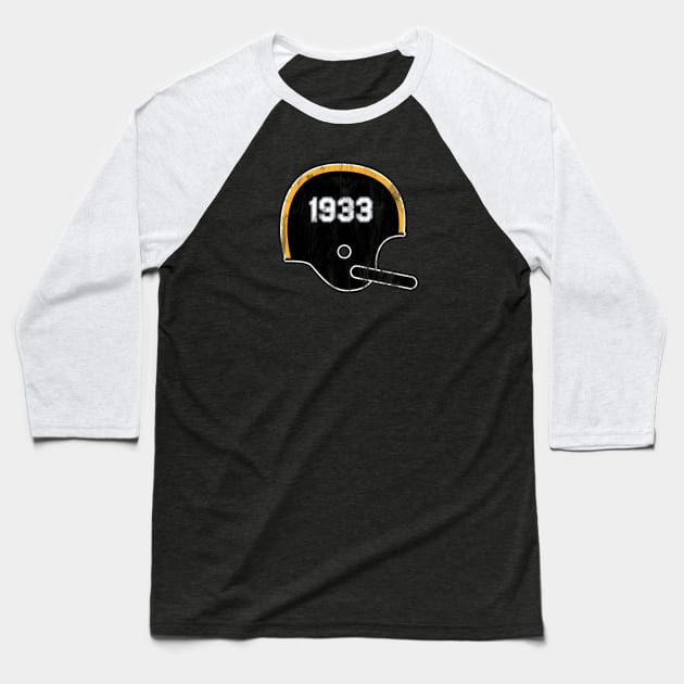 Pittsburgh Steelers Year Founded Vintage Helmet Baseball T-Shirt by Rad Love